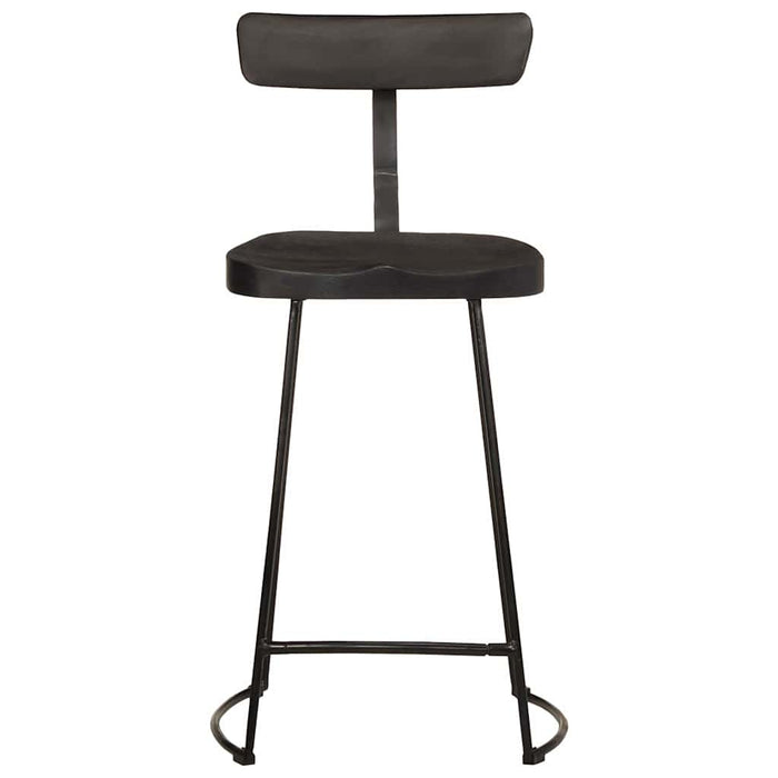 Scaune de bar 2 buc Negru 49x43x88 cm lemn masiv de mango - WALTI WALTI