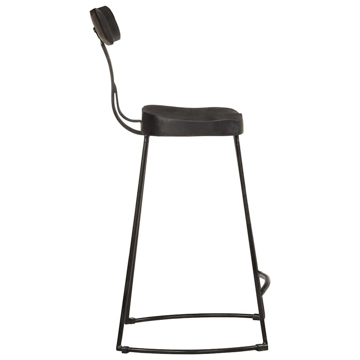 Scaune de bar 2 buc Negru 49x43x88 cm lemn masiv de mango - WALTI WALTI