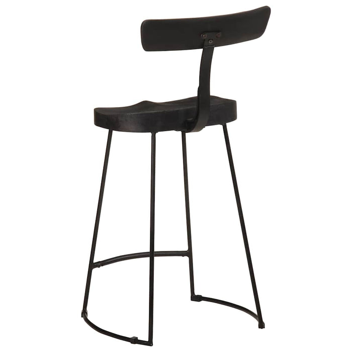 Scaune de bar 2 buc Negru 49x43x88 cm lemn masiv de mango - WALTI WALTI