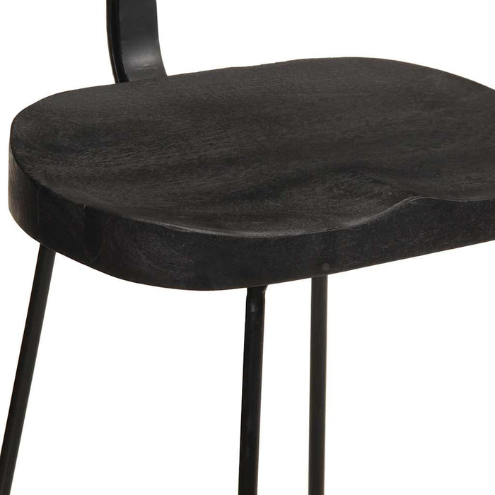 Scaune de bar 2 buc Negru 49x43x88 cm lemn masiv de mango - WALTI WALTI