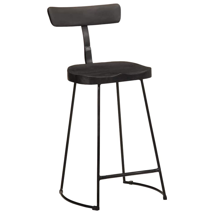 Scaune de bar 2 buc Negru 49x43x88 cm lemn masiv de mango - WALTI WALTI