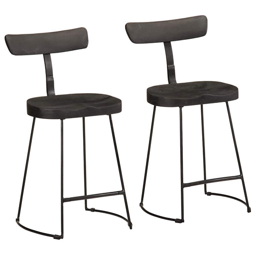 Scaune de bar 2 buc Negru 49x43x79 cm Lemn masiv Mango - WALTI WALTI