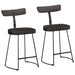 Scaune de bar 2 buc Negru 49x43x79 cm Lemn masiv Mango - WALTI WALTI