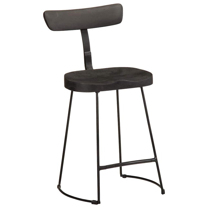Scaune de bar 2 buc Negru 49x43x79 cm Lemn masiv Mango - WALTI WALTI