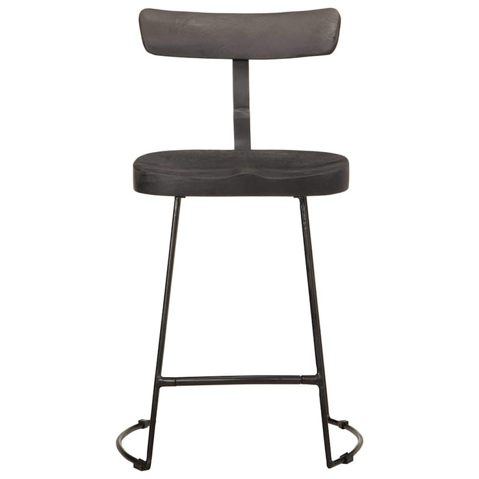 Scaune de bar 2 buc Negru 49x43x79 cm Lemn masiv Mango - WALTI WALTI