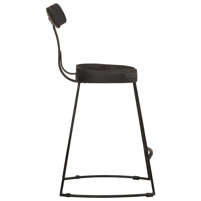 Scaune de bar 2 buc Negru 49x43x79 cm Lemn masiv Mango - WALTI WALTI