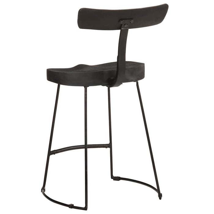 Scaune de bar 2 buc Negru 49x43x79 cm Lemn masiv Mango - WALTI WALTI