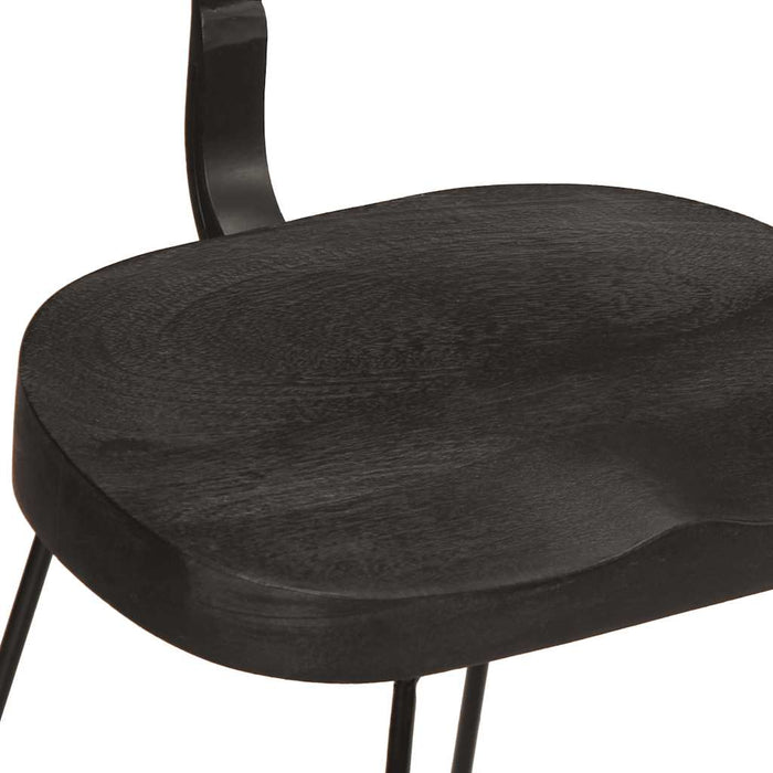Scaune de bar 2 buc Negru 49x43x79 cm Lemn masiv Mango - WALTI WALTI
