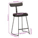 Scaune de bar 2 buc Negru 49x43x79 cm Lemn masiv Mango - WALTI WALTI