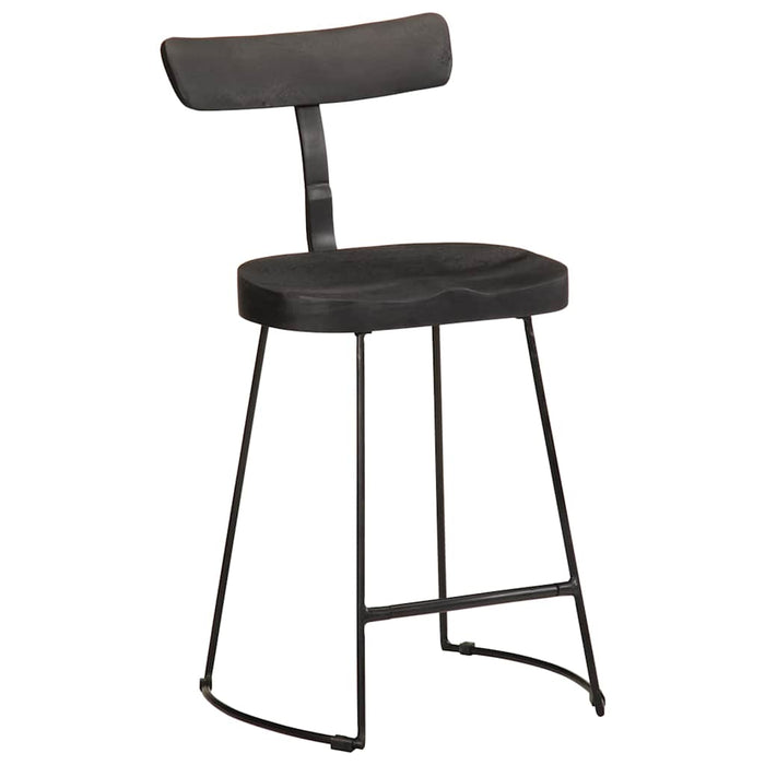 Scaune de bar 2 buc Negru 49x43x79 cm Lemn masiv Mango - WALTI WALTI