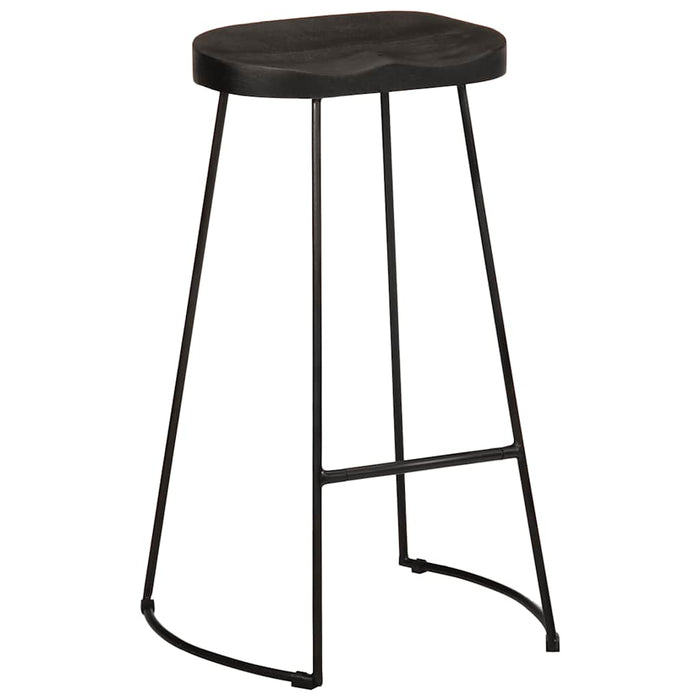 Scaune de bar 2 buc Negru 45x40x78 cm lemn masiv de mango - WALTI WALTI