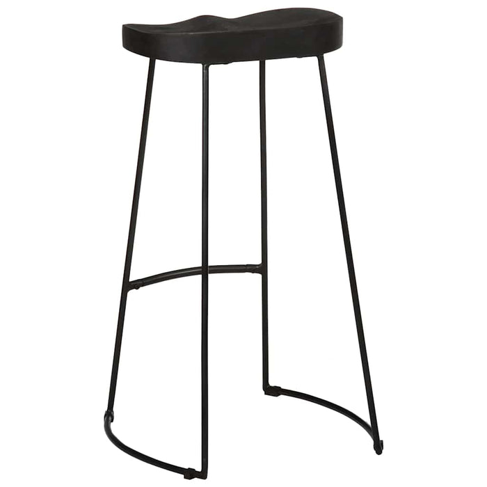 Scaune de bar 2 buc Negru 45x40x78 cm lemn masiv de mango - WALTI WALTI
