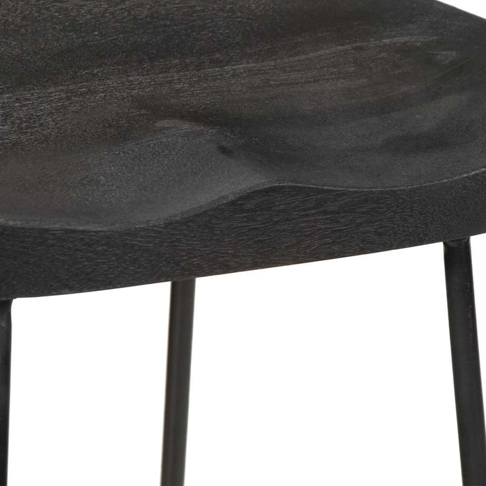 Scaune de bar 2 buc Negru 45x40x78 cm lemn masiv de mango - WALTI WALTI
