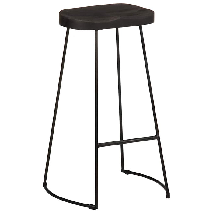 Scaune de bar 2 buc Negru 45x40x78 cm lemn masiv de mango - WALTI WALTI