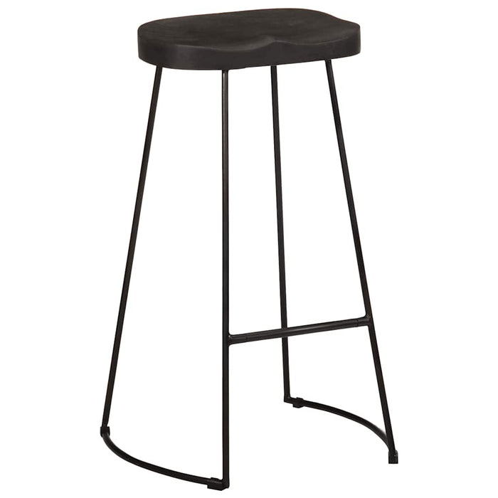 Scaune de bar 2 buc Negru 45x40x78 cm lemn masiv de mango - WALTI WALTI