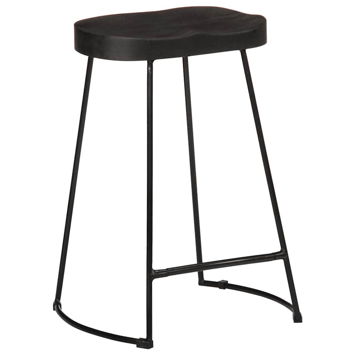 Scaune de bar 2 buc Negru 45x40x62 cm lemn masiv de mango - WALTI WALTI