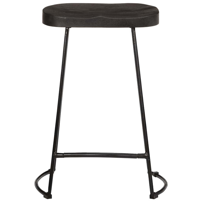 Scaune de bar 2 buc Negru 45x40x62 cm lemn masiv de mango - WALTI WALTI