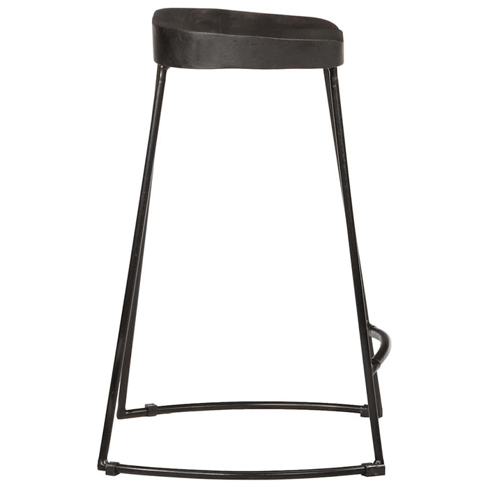 Scaune de bar 2 buc Negru 45x40x62 cm lemn masiv de mango - WALTI WALTI