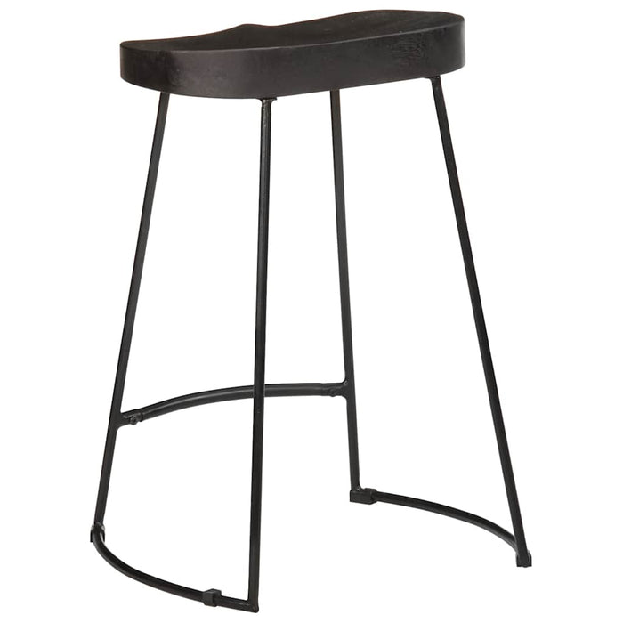 Scaune de bar 2 buc Negru 45x40x62 cm lemn masiv de mango - WALTI WALTI