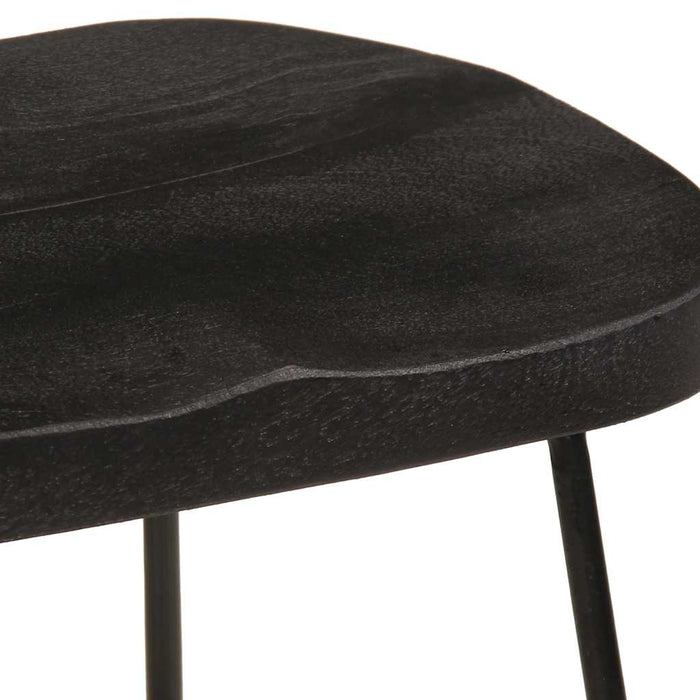 Scaune de bar 2 buc Negru 45x40x62 cm lemn masiv de mango - WALTI WALTI