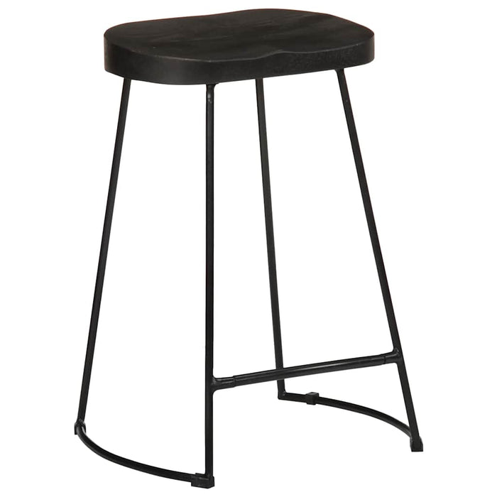 Scaune de bar 2 buc Negru 45x40x62 cm lemn masiv de mango - WALTI WALTI
