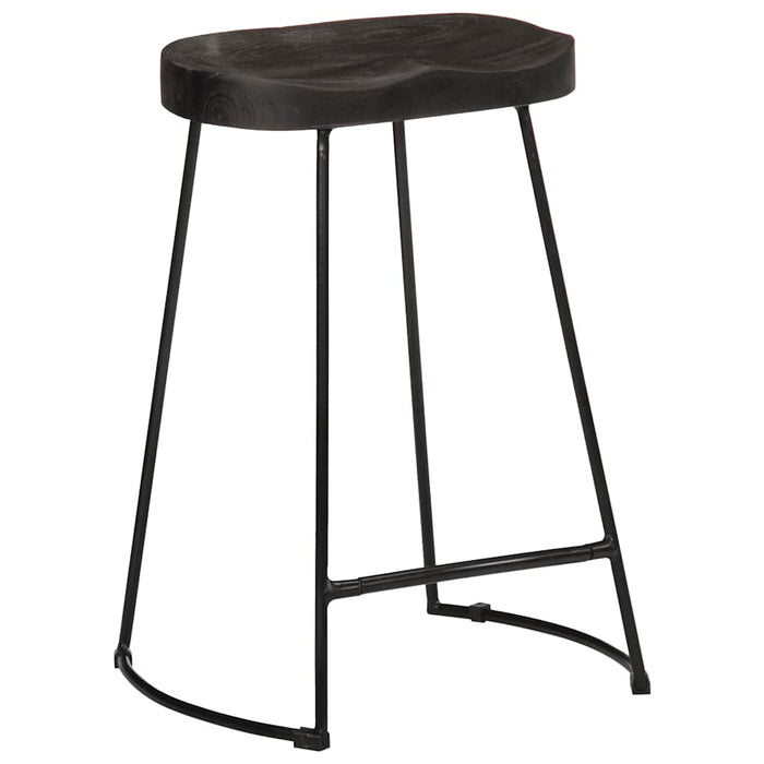 Scaune de bar 2 buc Negru 45x40x62 cm lemn masiv de mango - WALTI WALTI