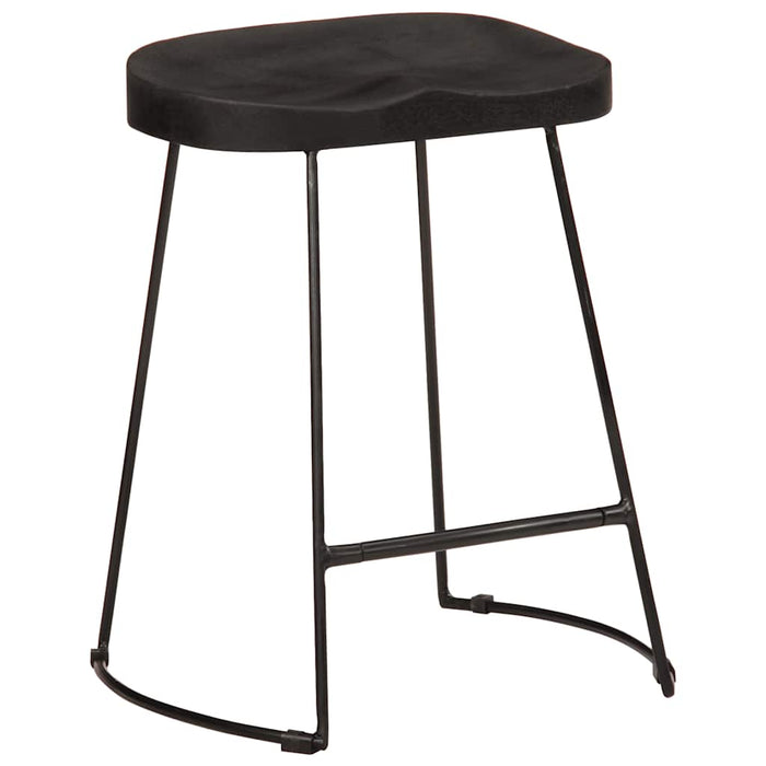 Scaune de bar 2 buc Negru 46x38x52 cm lemn masiv de mango - WALTI WALTI