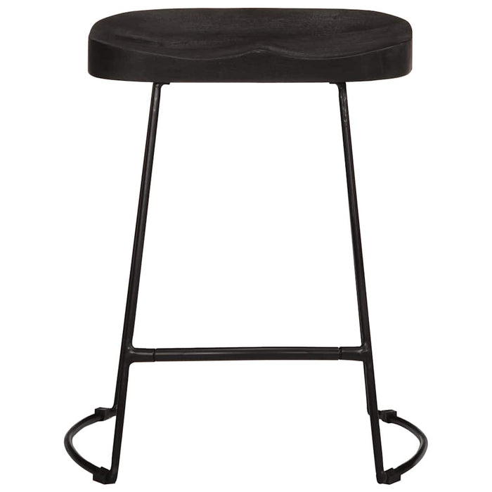 Scaune de bar 2 buc Negru 46x38x52 cm lemn masiv de mango - WALTI WALTI