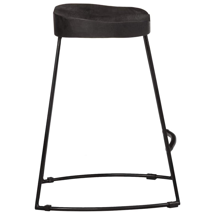 Scaune de bar 2 buc Negru 46x38x52 cm lemn masiv de mango - WALTI WALTI