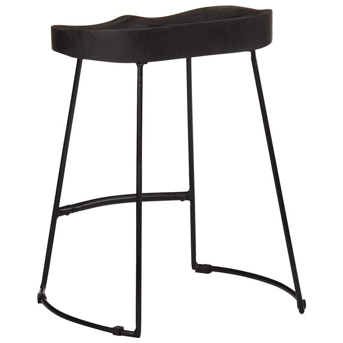 Scaune de bar 2 buc Negru 46x38x52 cm lemn masiv de mango - WALTI WALTI