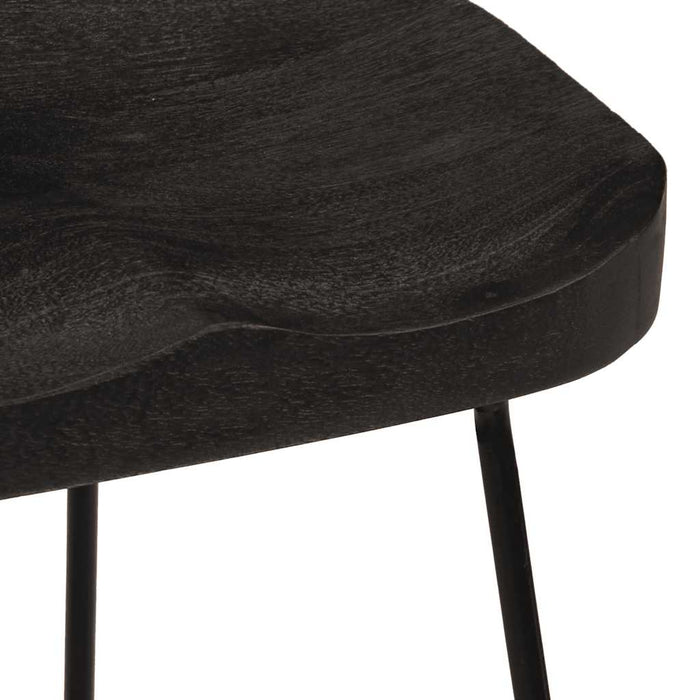 Scaune de bar 2 buc Negru 46x38x52 cm lemn masiv de mango - WALTI WALTI