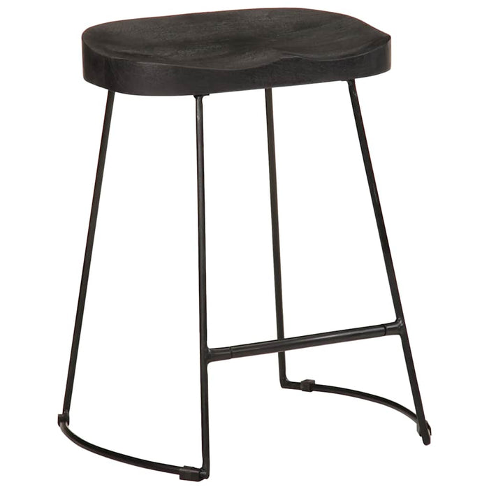 Scaune de bar 2 buc Negru 46x38x52 cm lemn masiv de mango - WALTI WALTI