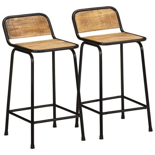 Scaune de bar 2 buc 46x35,5x80 cm Lemn masiv Mango brut - WALTI WALTI