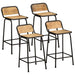 Scaune de bar 4 buc 46x35,5x80 cm Lemn masiv Mango brut - WALTI WALTI