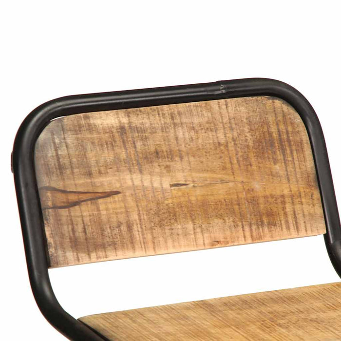 Scaune de bar 4 buc 46x35,5x80 cm Lemn masiv Mango brut - WALTI WALTI