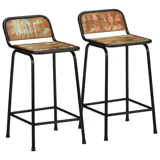 Scaune de bar 2 buc 46x35,5x80 cm lemn masiv recuperat - WALTI WALTI