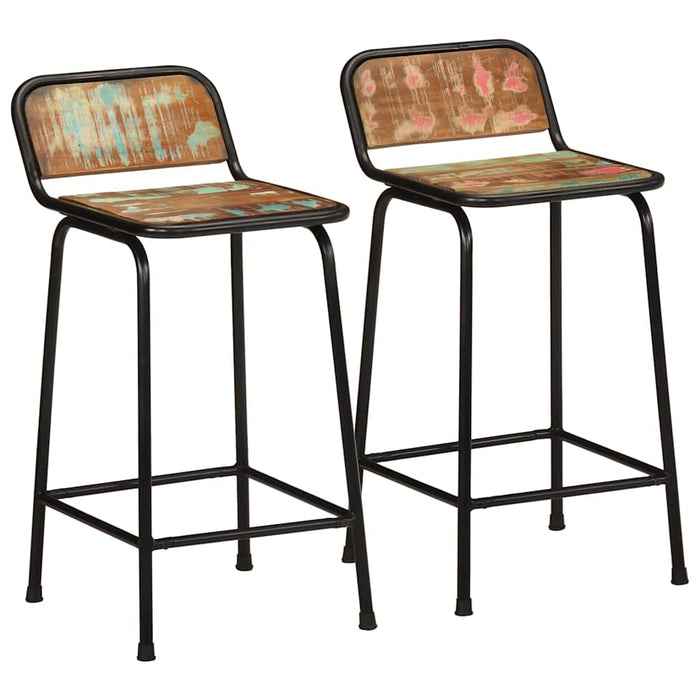 Scaune de bar 2 buc 46x35,5x80 cm lemn masiv recuperat - WALTI WALTI