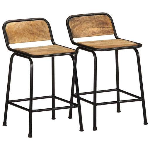 Scaune de bar 2 buc 46x35,5x70 cm Lemn masiv Mango brut - WALTI WALTI