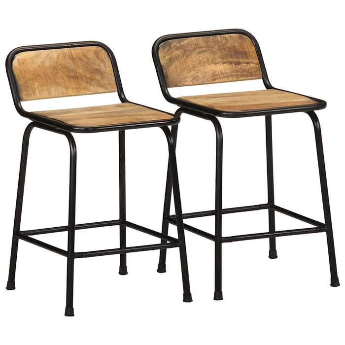 Scaune de bar 2 buc 46x35,5x70 cm Lemn masiv Mango brut - WALTI WALTI