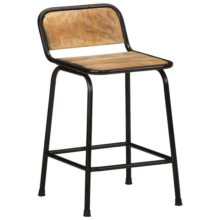 Scaune de bar 4 buc 46x35,5x70 cm lemn masiv Mango brut - WALTI WALTI