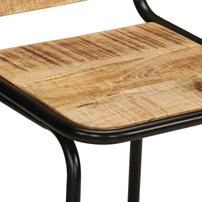 Scaune de bar 4 buc 46x35,5x70 cm lemn masiv Mango brut - WALTI WALTI