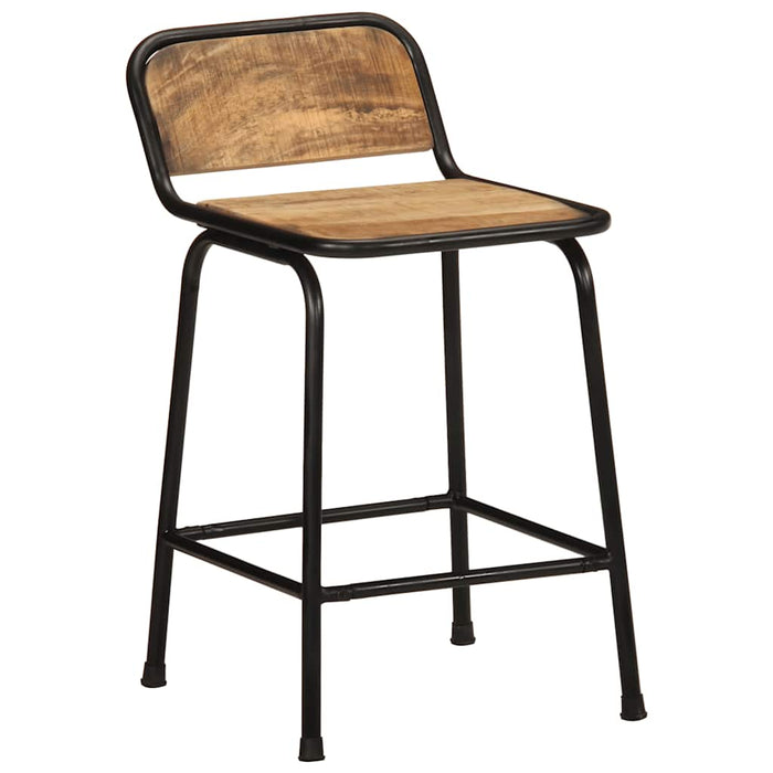 Scaune de bar 4 buc 46x35,5x70 cm lemn masiv Mango brut - WALTI WALTI