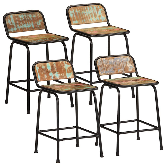 Scaune de bar 4 buc 46x35,5x70 cm lemn masiv recuperat - WALTI WALTI
