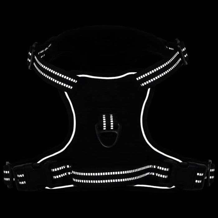 Ham pentru câini cu dungi reflectorizante reglabil, negru, XL - WALTI WALTI