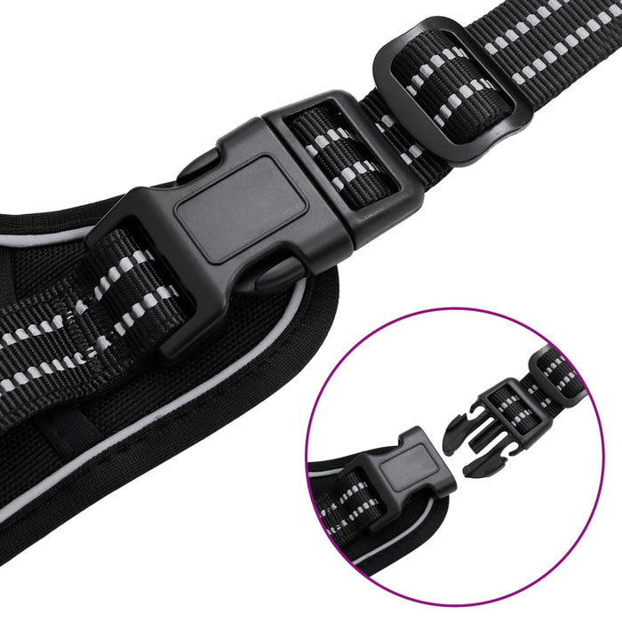 Ham pentru câini cu plumb și guler, reglabil, negru, M - WALTI WALTI