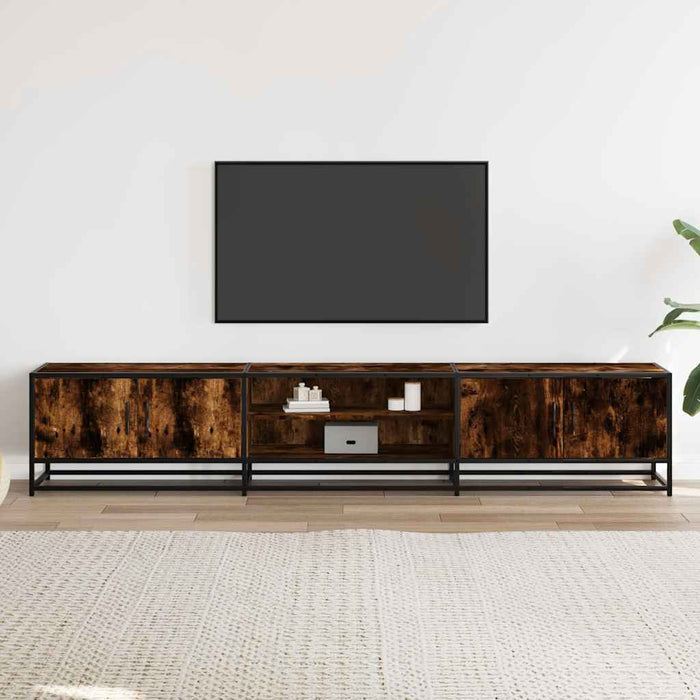 Dulap TV, stejar fumuriu, 210x35x41 cm, lemn prelucrat - WALTI WALTI