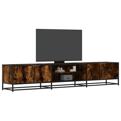 Dulap TV, stejar fumuriu, 210x35x41 cm, lemn prelucrat - WALTI WALTI