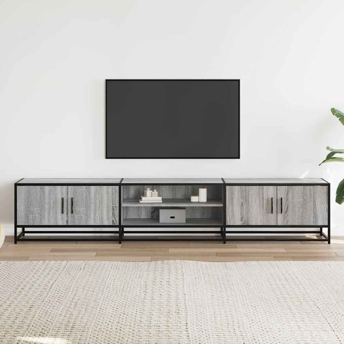 Dulap TV, gri sonoma, 210x35x41 cm, lemn prelucrat - WALTI WALTI