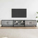 Dulap TV, gri sonoma, 210x35x41 cm, lemn prelucrat - WALTI WALTI
