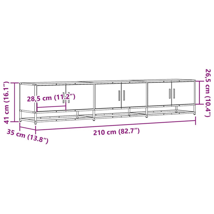 Dulap TV, stejar sonoma, 210x35x41 cm, lemn prelucrat - WALTI WALTI